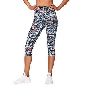 Lululemon Break Free Crop Size 4 Nulux 17" Culture Clash Starlight Black #W6AJQS